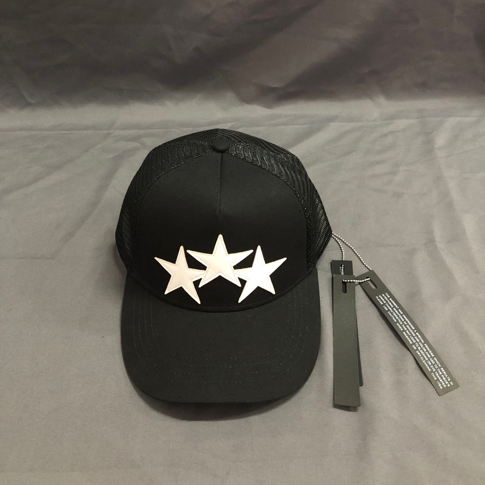 NWT$AMIRI Black 3-stars Hat